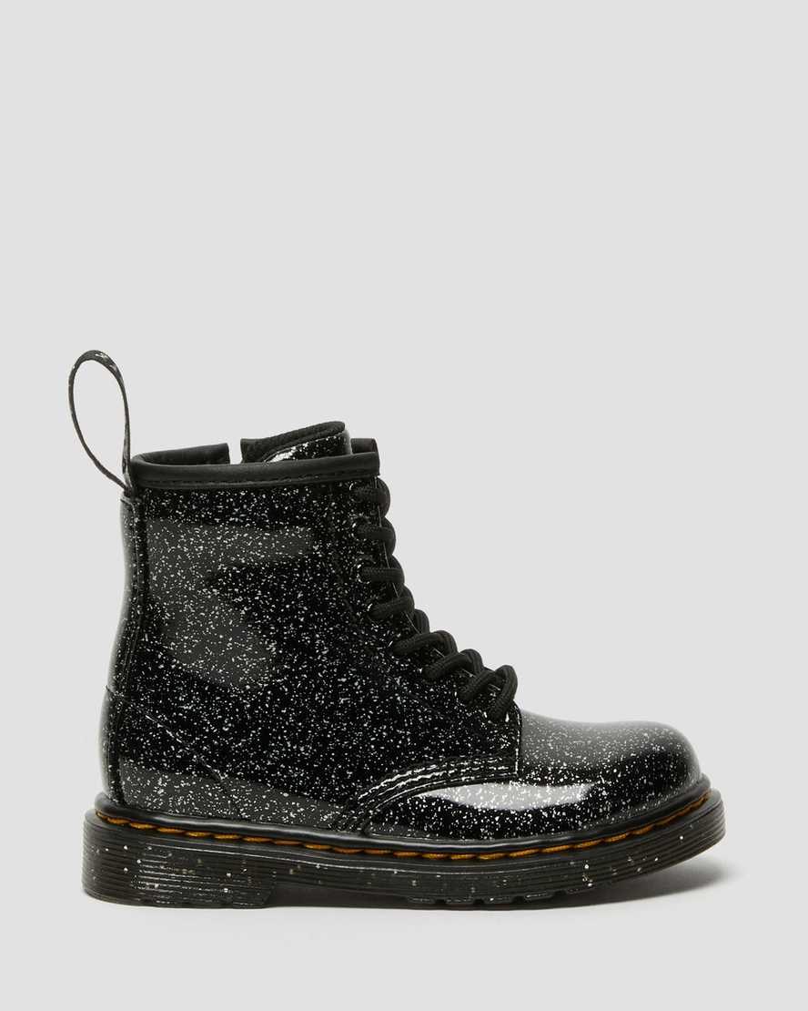 Dr Martens Toddler 1460 Glitter Kids' Lace Up Boots Black Cosmic Glitter | LHOIFV849