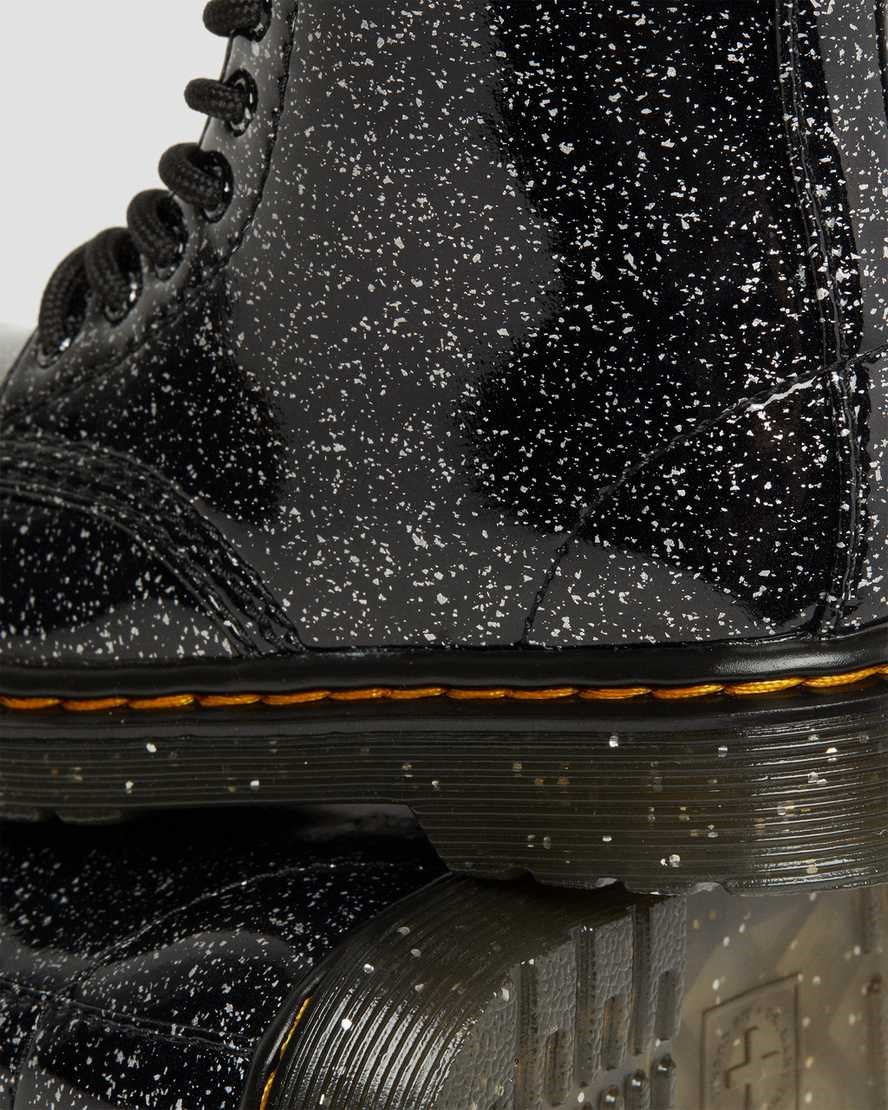 Dr Martens Toddler 1460 Glitter Kids' Lace Up Boots Black Cosmic Glitter | LHOIFV849