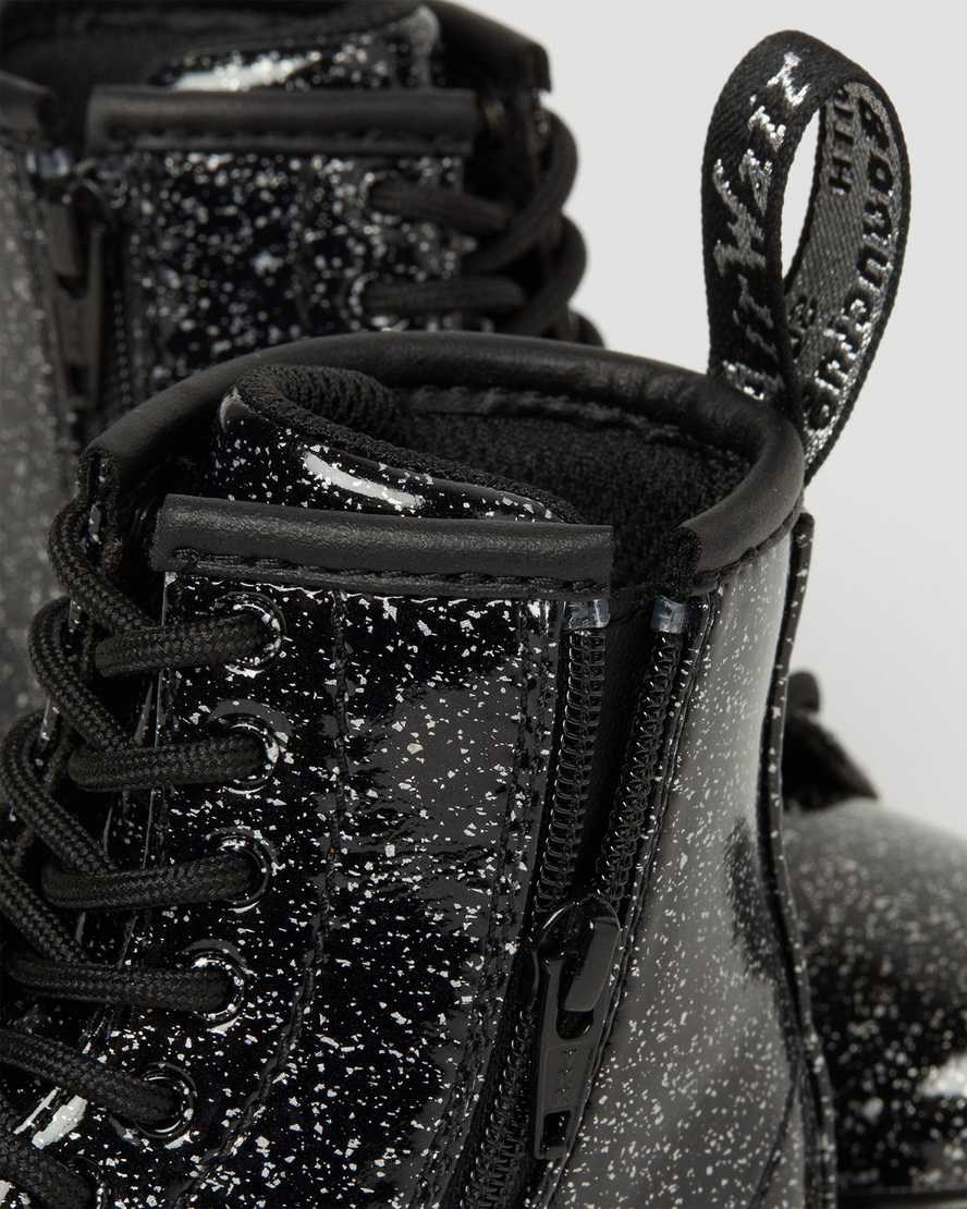 Dr Martens Toddler 1460 Glitter Kids' Lace Up Boots Black Cosmic Glitter | LHOIFV849