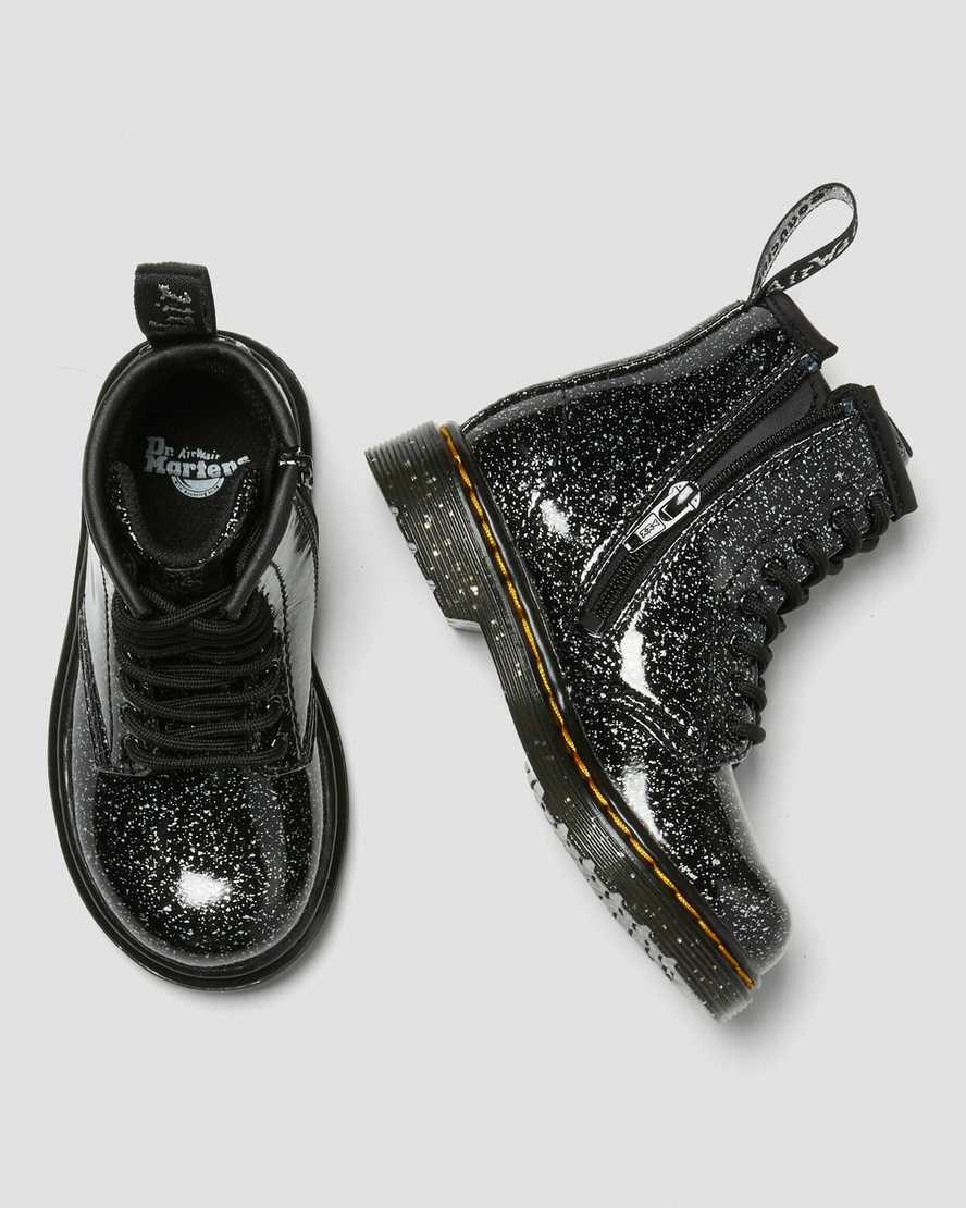 Dr Martens Toddler 1460 Glitter Kids' Lace Up Boots Black Cosmic Glitter | LHOIFV849