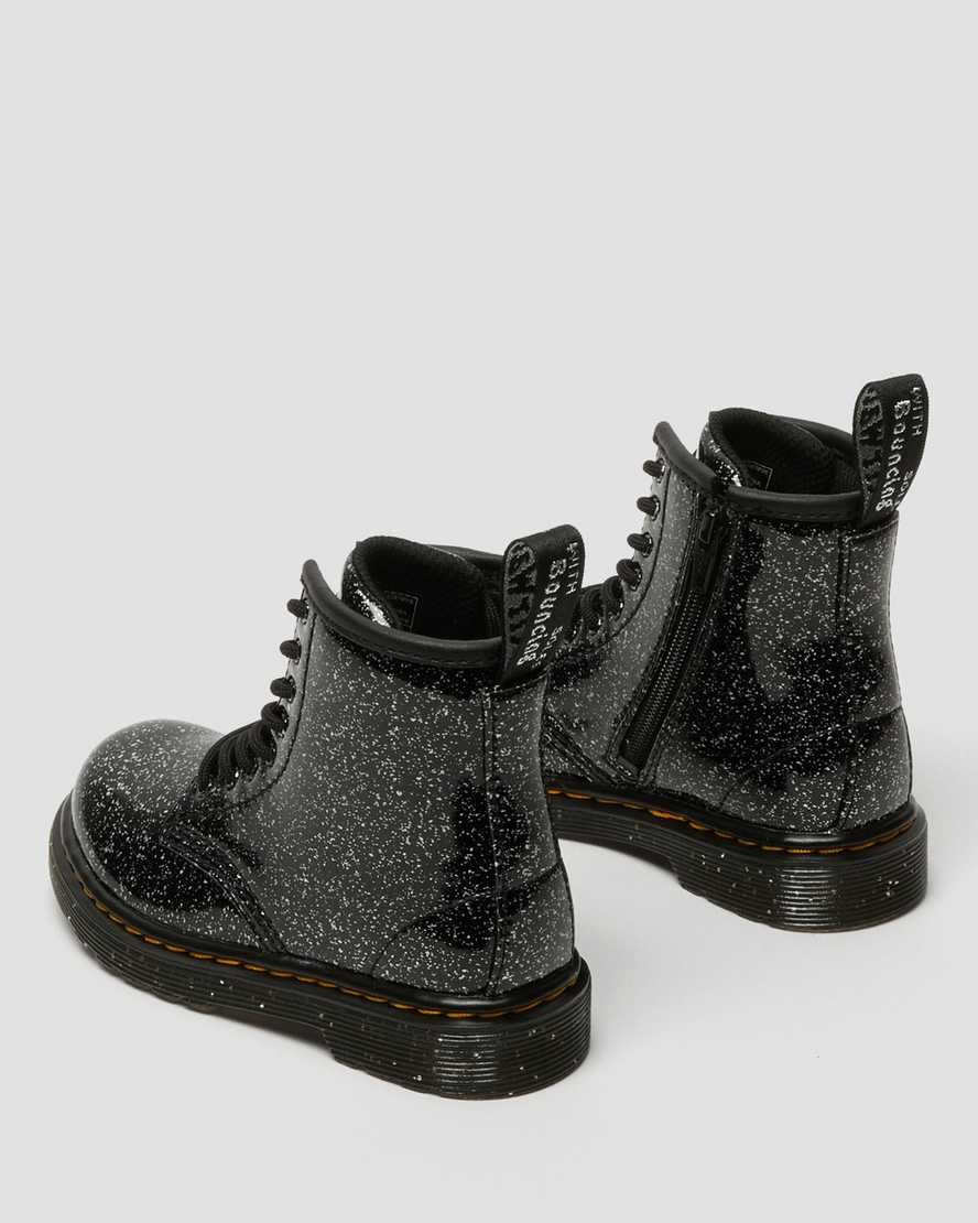 Dr Martens Toddler 1460 Glitter Kids' Lace Up Boots Black Cosmic Glitter | LHOIFV849