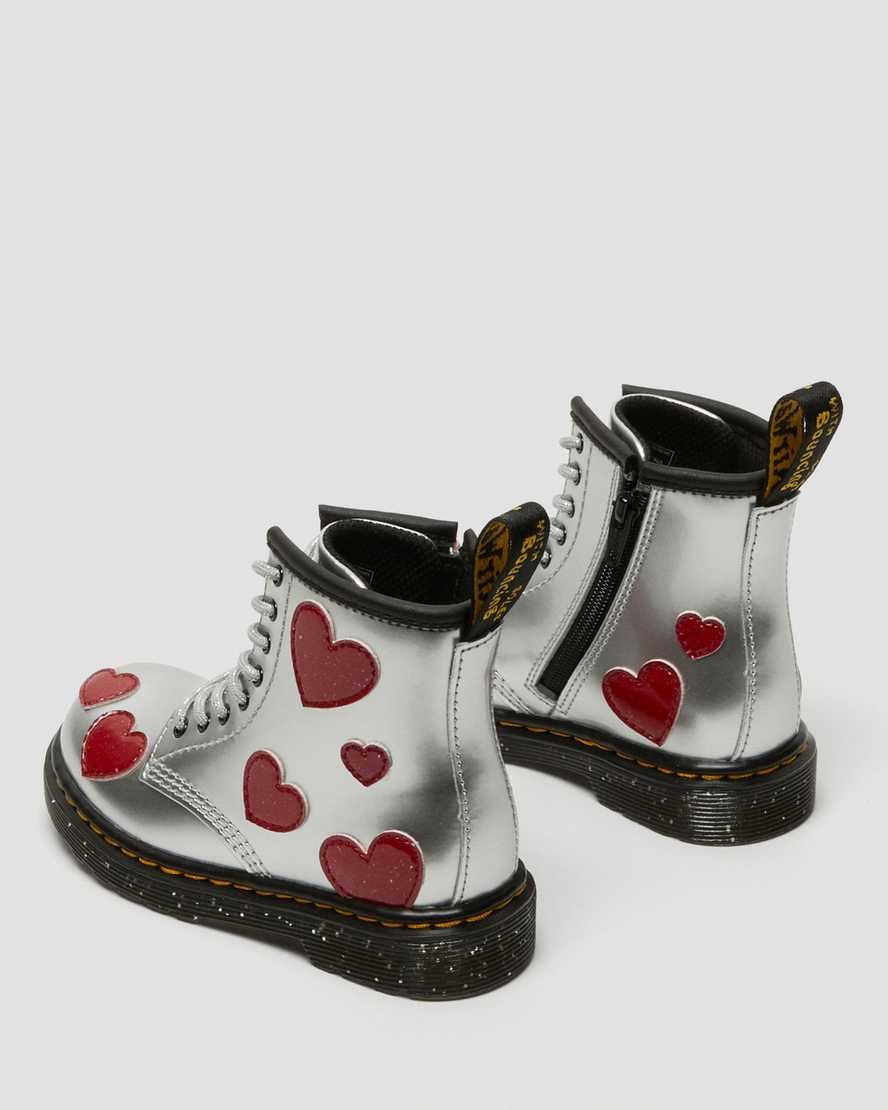 Dr Martens Toddler 1460 Glitter Star Patent Kids' Lace Up Boots Metallic Patent Lamper | VZURPF306