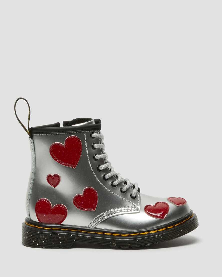 Dr Martens Toddler 1460 Glitter Star Patent Kids' Lace Up Boots Metallic Patent Lamper | VZURPF306