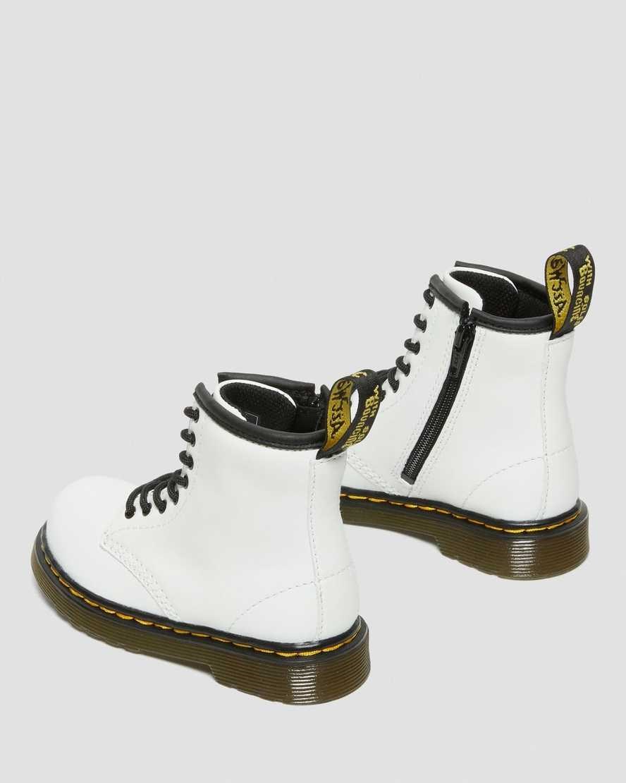 Dr Martens Toddler 1460 Leather Kids' Lace Up Boots White Romario | YPDXFO350