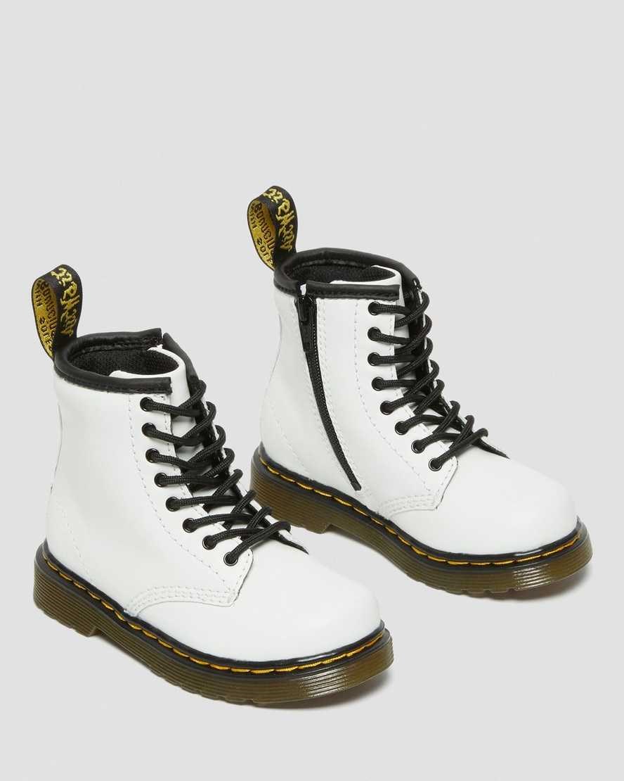 Dr Martens Toddler 1460 Leather Kids' Lace Up Boots White Romario | YPDXFO350