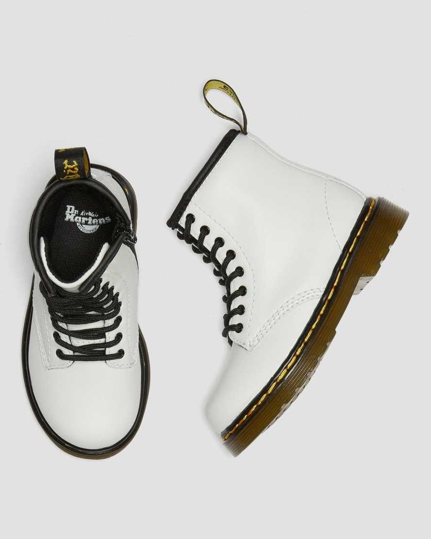 Dr Martens Toddler 1460 Leather Kids' Lace Up Boots White Romario | YPDXFO350