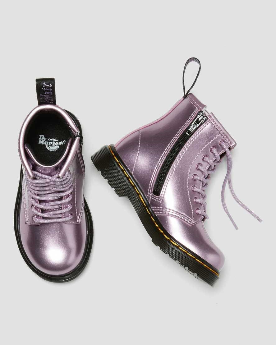 Dr Martens Toddler 1460 Metallic Kids' Lace Up Boots Pink Spark | OXPTQA016