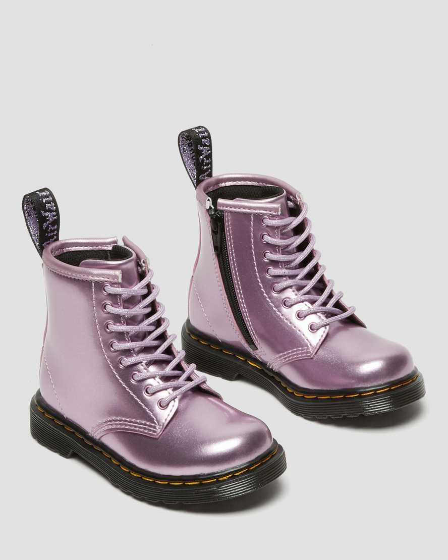 Dr Martens Toddler 1460 Metallic Kids' Lace Up Boots Pink Spark | OXPTQA016