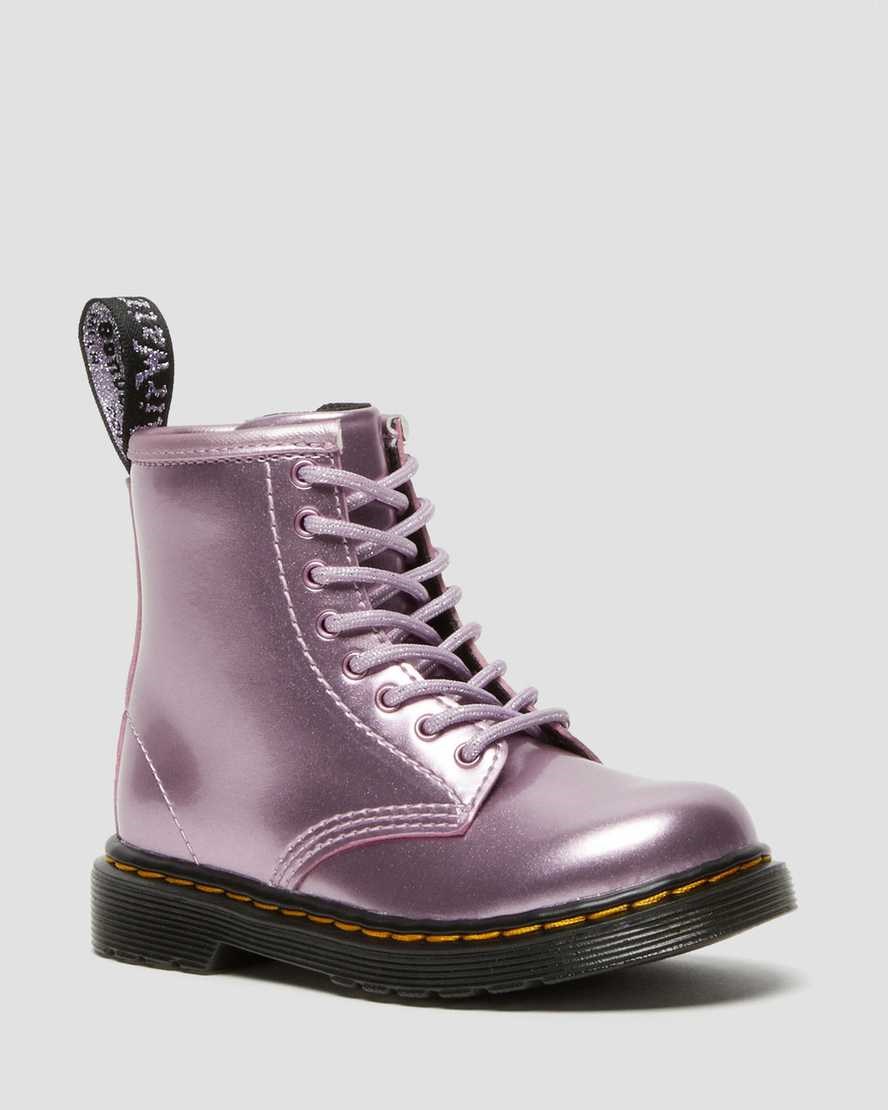 Dr Martens Toddler 1460 Metallic Kids\' Lace Up Boots Pink Spark | OXPTQA016