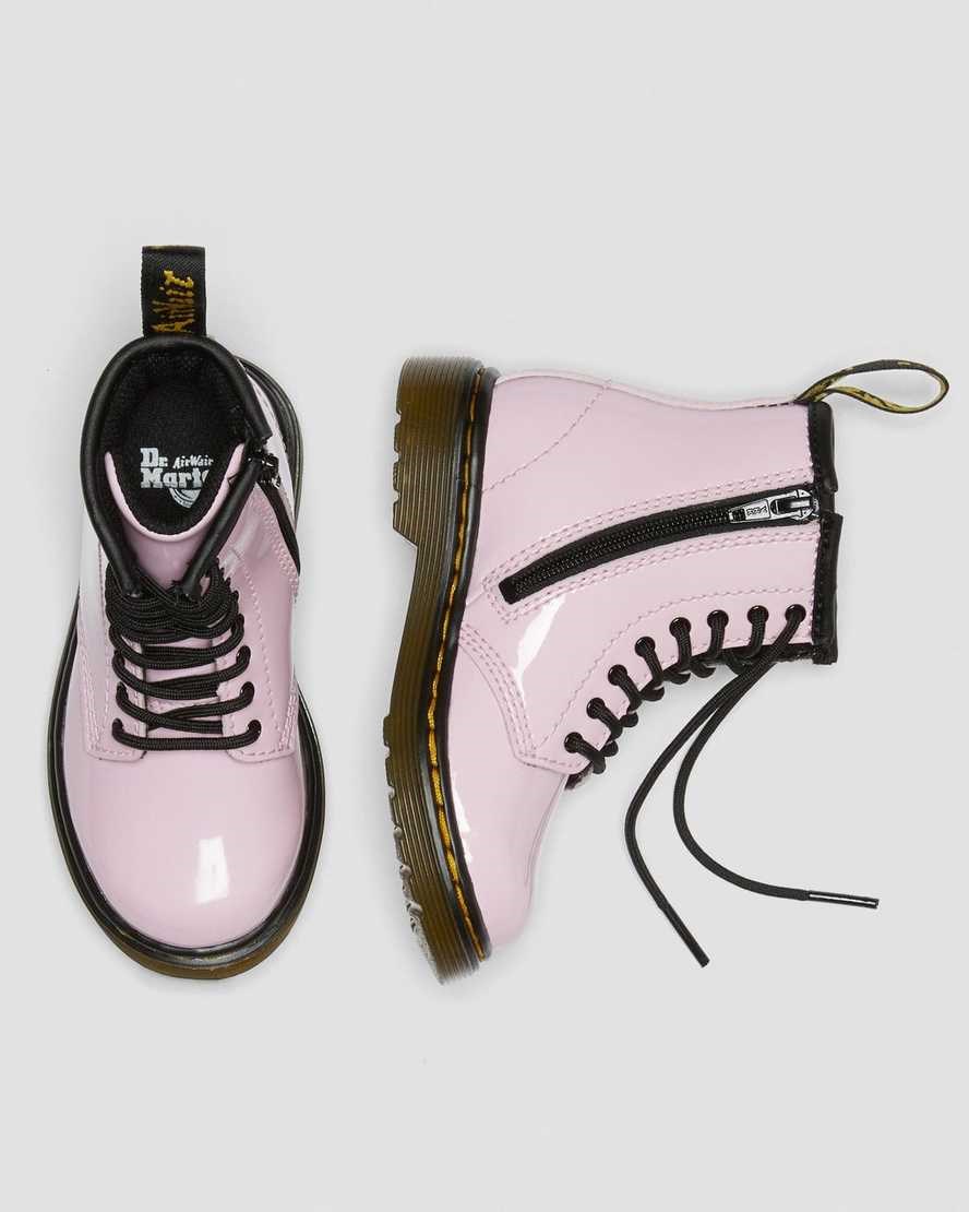 Dr Martens Toddler 1460 Patent Leather Kids' Lace Up Boots Pale Pink Patent Lamper | IEQUBM674