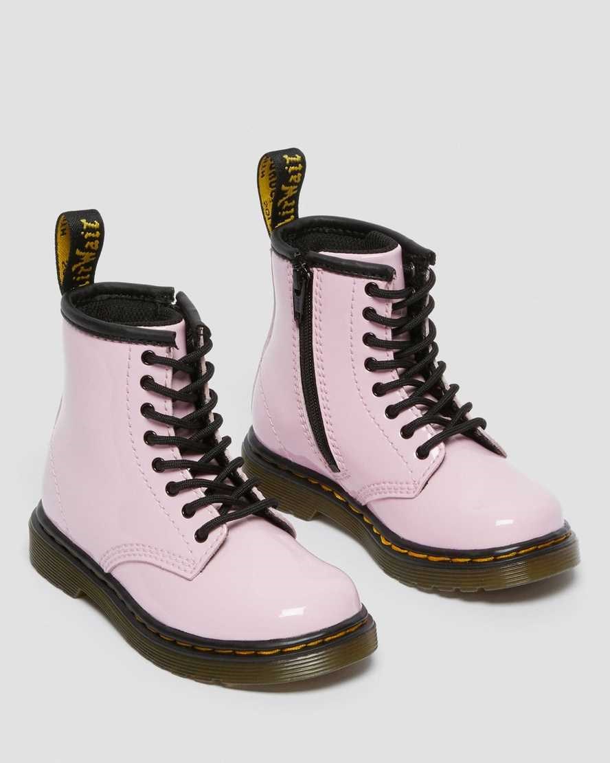 Dr Martens Toddler 1460 Patent Leather Kids' Lace Up Boots Pale Pink Patent Lamper | IEQUBM674