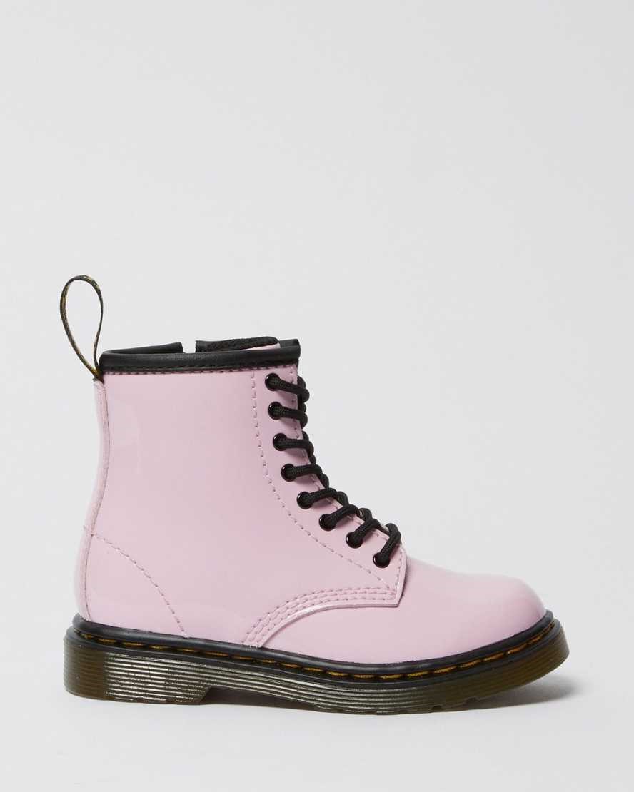 Dr Martens Toddler 1460 Patent Leather Kids' Lace Up Boots Pale Pink Patent Lamper | IEQUBM674