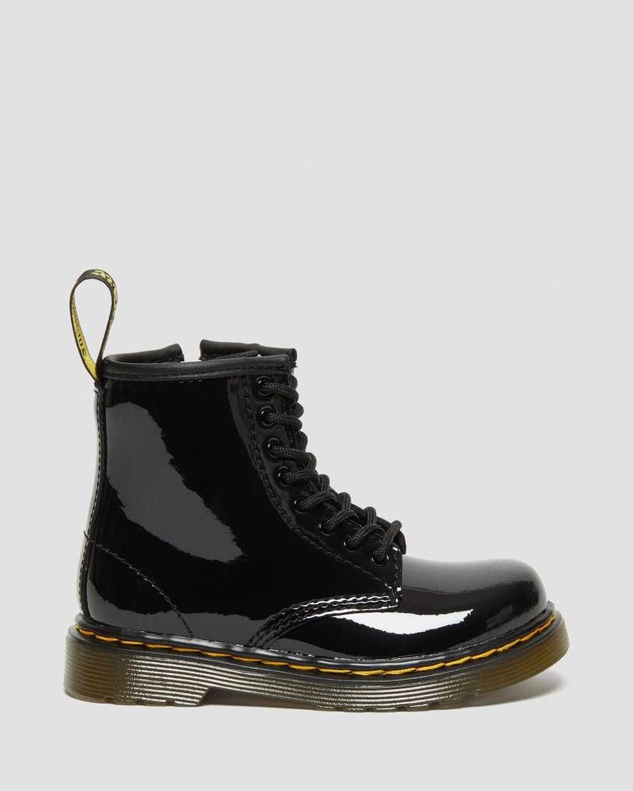 Dr Martens Toddler 1460 Patent Leather Kids' Lace Up Boots Black Patent Lamper | VDNRKY765