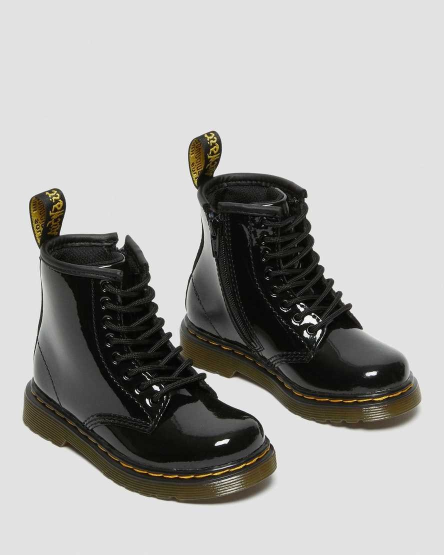 Dr Martens Toddler 1460 Patent Leather Kids' Lace Up Boots Black Patent Lamper | VDNRKY765