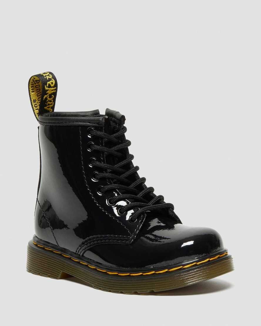 Dr Martens Toddler 1460 Patent Leather Kids\' Lace Up Boots Black Patent Lamper | VDNRKY765