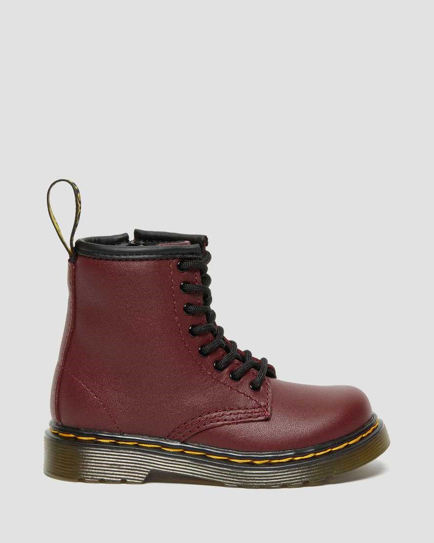 Dr Martens Toddler 1460 Softy T Leather Kids' Lace Up Boots Cherry Red Softy T | WXOMQR825