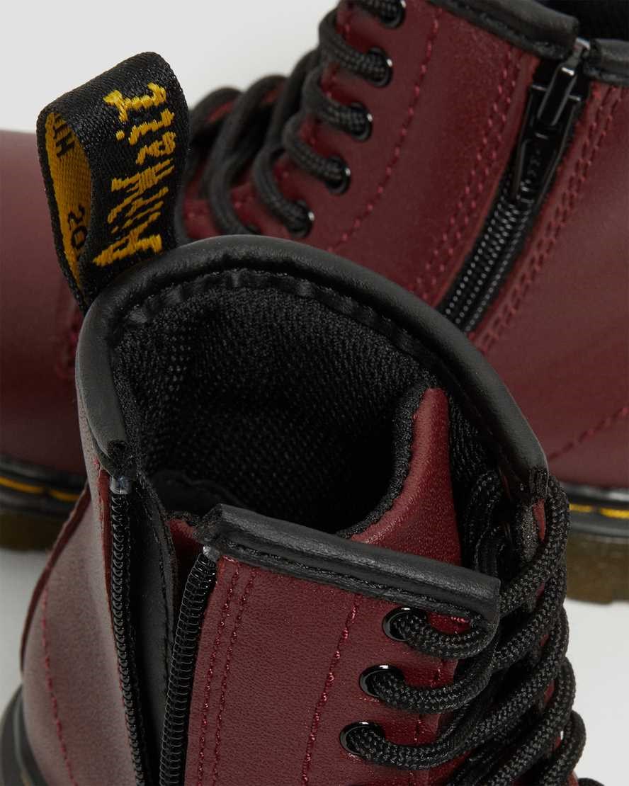 Dr Martens Toddler 1460 Softy T Leather Kids' Lace Up Boots Cherry Red Softy T | WXOMQR825