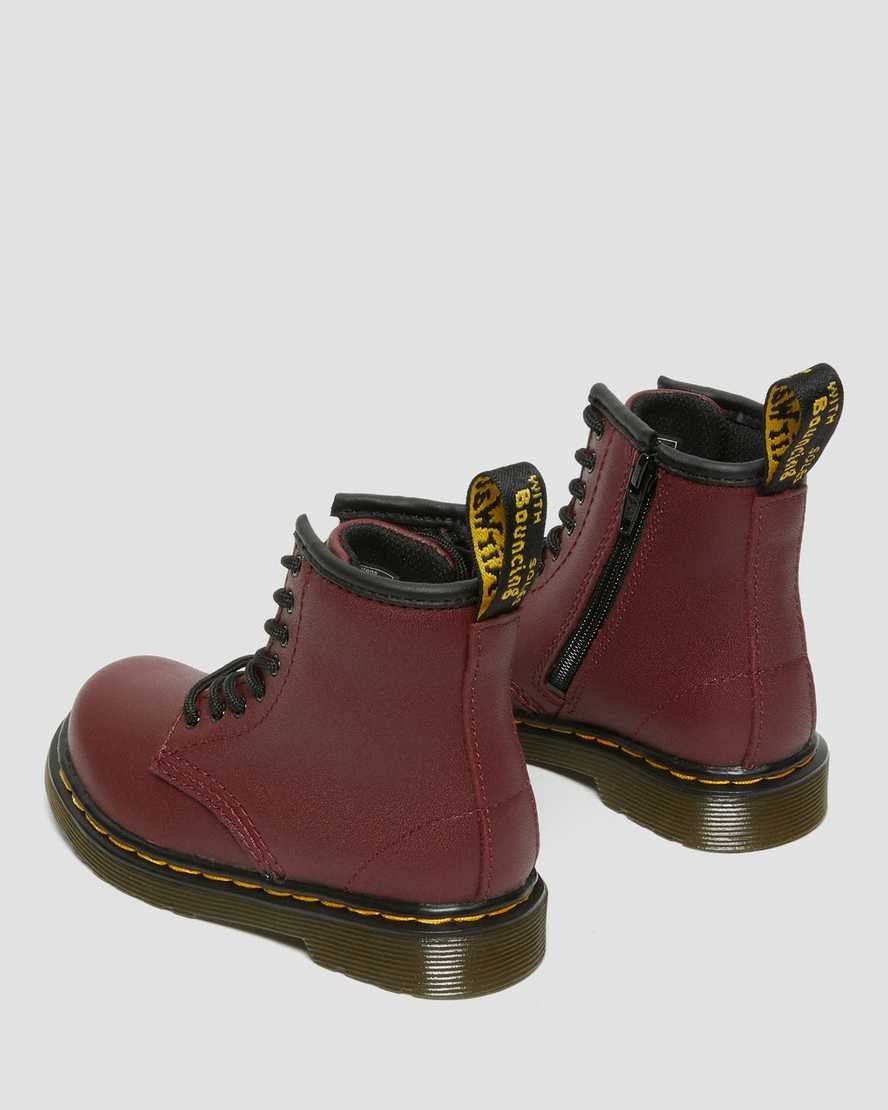 Dr Martens Toddler 1460 Softy T Leather Kids' Lace Up Boots Cherry Red Softy T | WXOMQR825