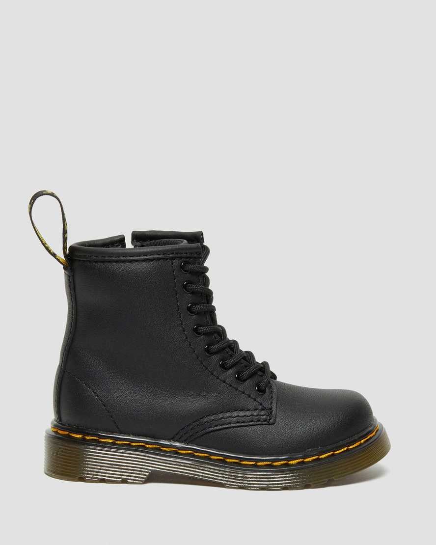 Dr Martens Toddler 1460 Softy T Leather Kids' Lace Up Boots Black Softy T | YAUMXC613