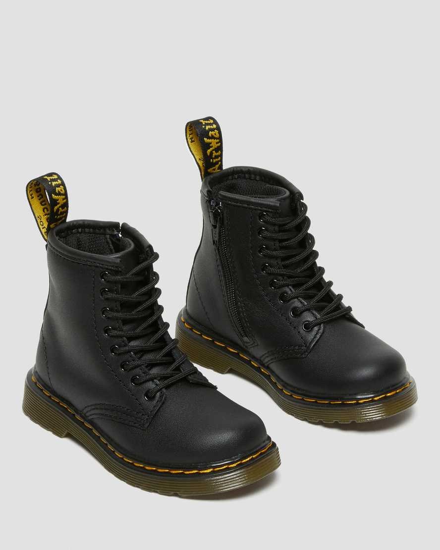 Dr Martens Toddler 1460 Softy T Leather Kids' Lace Up Boots Black Softy T | YAUMXC613