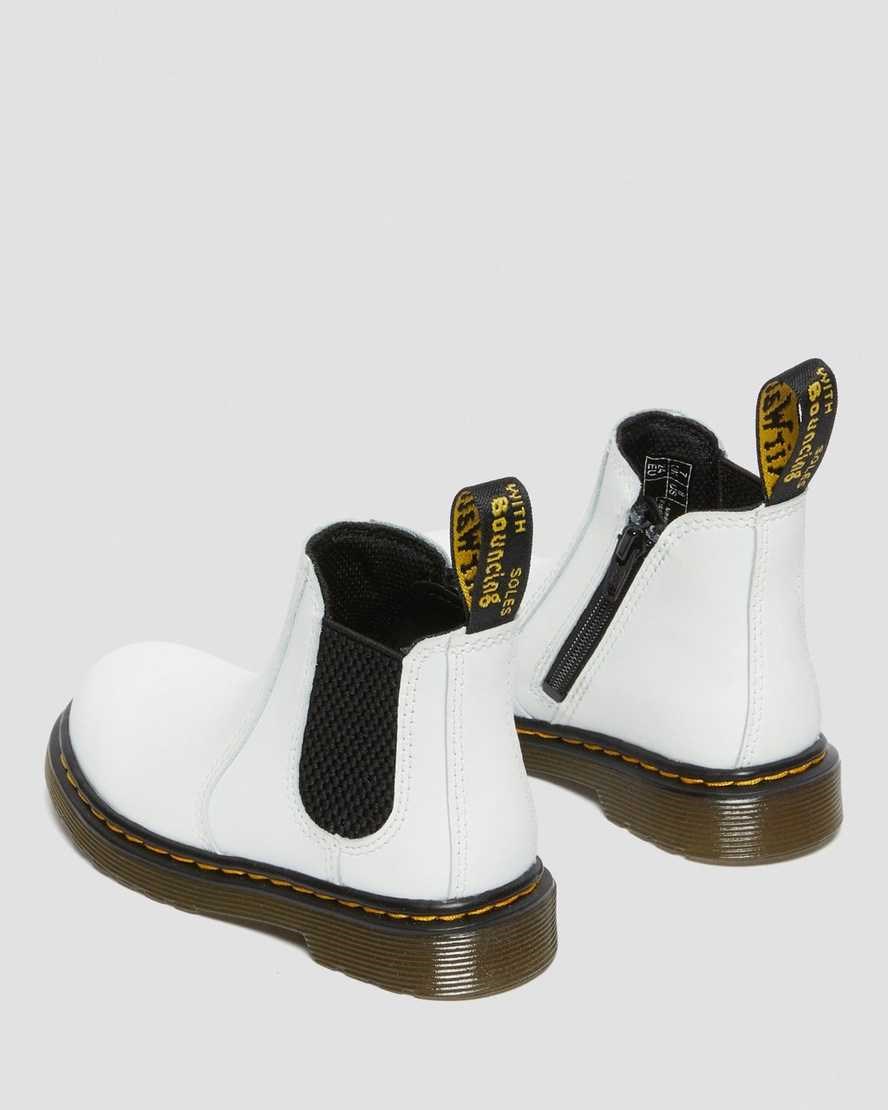 Dr Martens Toddler 2976 Leather Kids' Chelsea Boots White Romario | XQJUNZ126