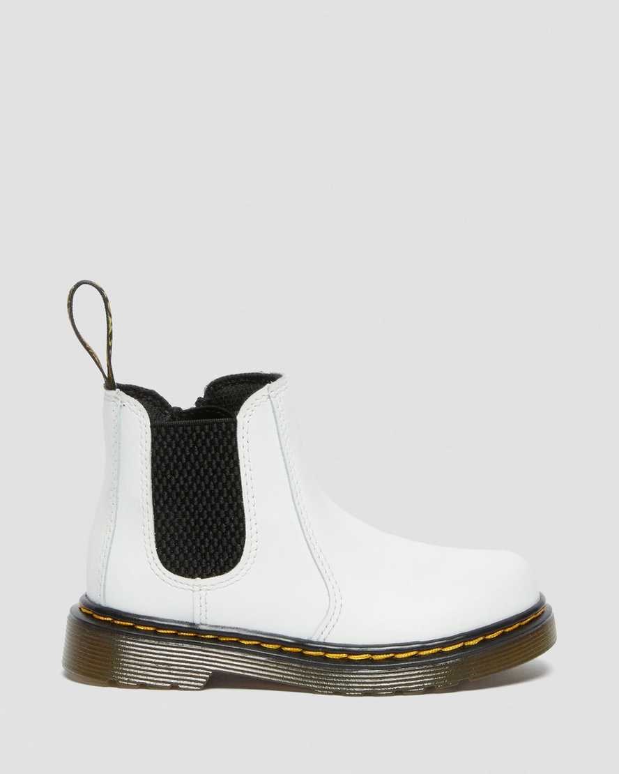 Dr Martens Toddler 2976 Leather Kids' Chelsea Boots White Romario | XQJUNZ126