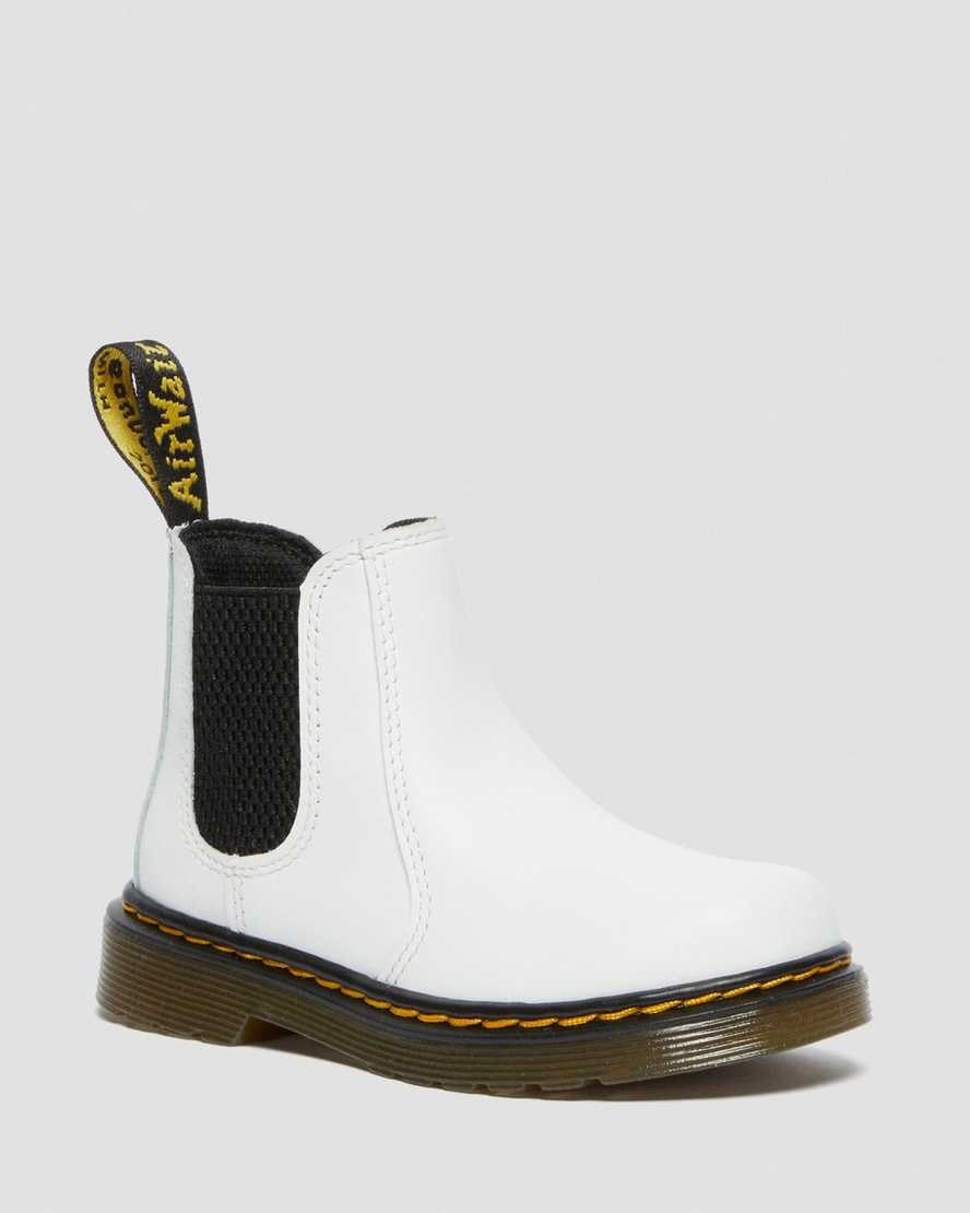 Dr Martens Toddler 2976 Leather Kids\' Chelsea Boots White Romario | XQJUNZ126