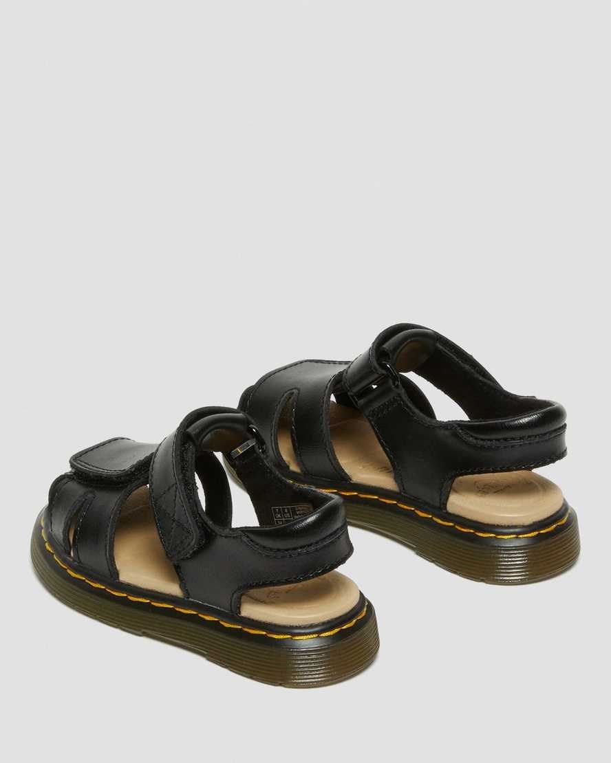 Dr Martens Toddler Moby II Leather Kids' Velcro Sandals Black T Lamper | ZKJUPC206