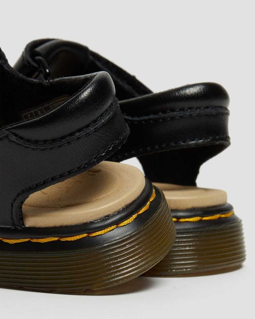 Dr Martens Toddler Moby II Leather Kids' Velcro Sandals Black T Lamper | ZKJUPC206