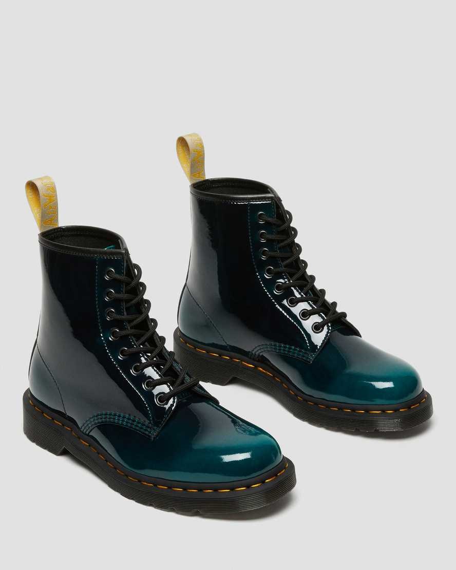 Dr Martens Vegan 1460 Gloss Men's Lace Up Boots Black Gloss Pull Up | YXAIUS764