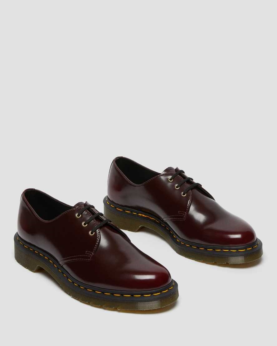 Dr Martens Vegan 1461 Men's Oxford Shoes Cherry Red Oxford Rub Off | UPQIYG873