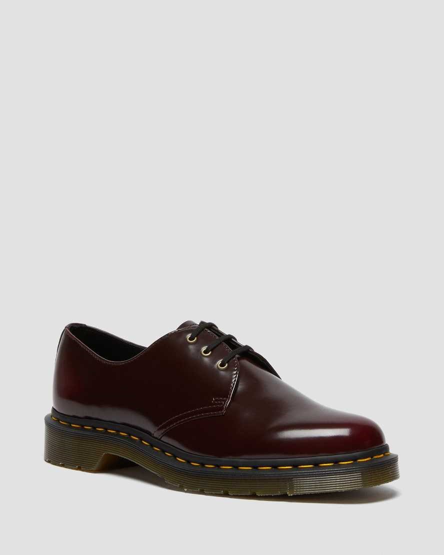 Dr Martens Vegan 1461 Men\'s Oxford Shoes Cherry Red Oxford Rub Off | UPQIYG873