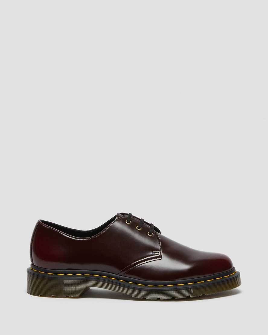 Dr Martens Vegan 1461 Women's Oxford Shoes Cherry Red Oxford Rub Off | TDFLCH073