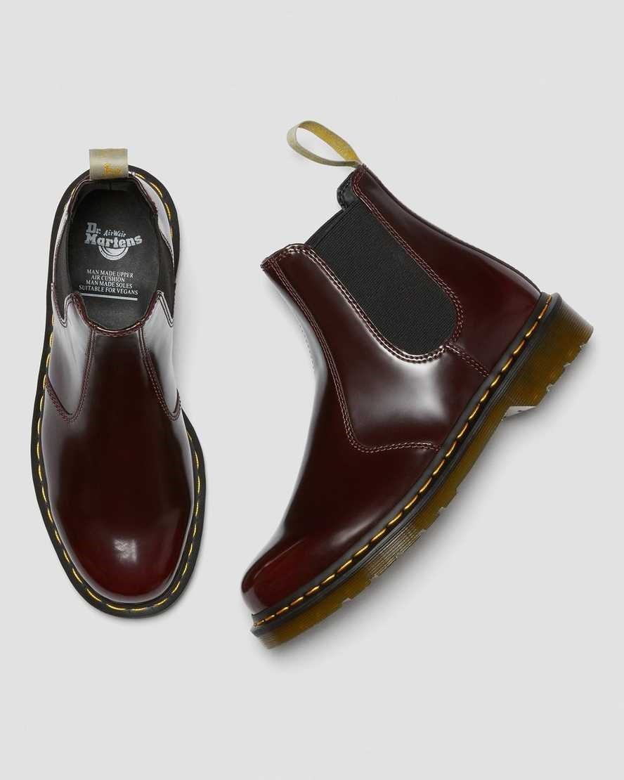 Dr Martens Vegan 2976 Men's Ankle Boots Cherry Red Oxford Rub Off | IAWOYV106