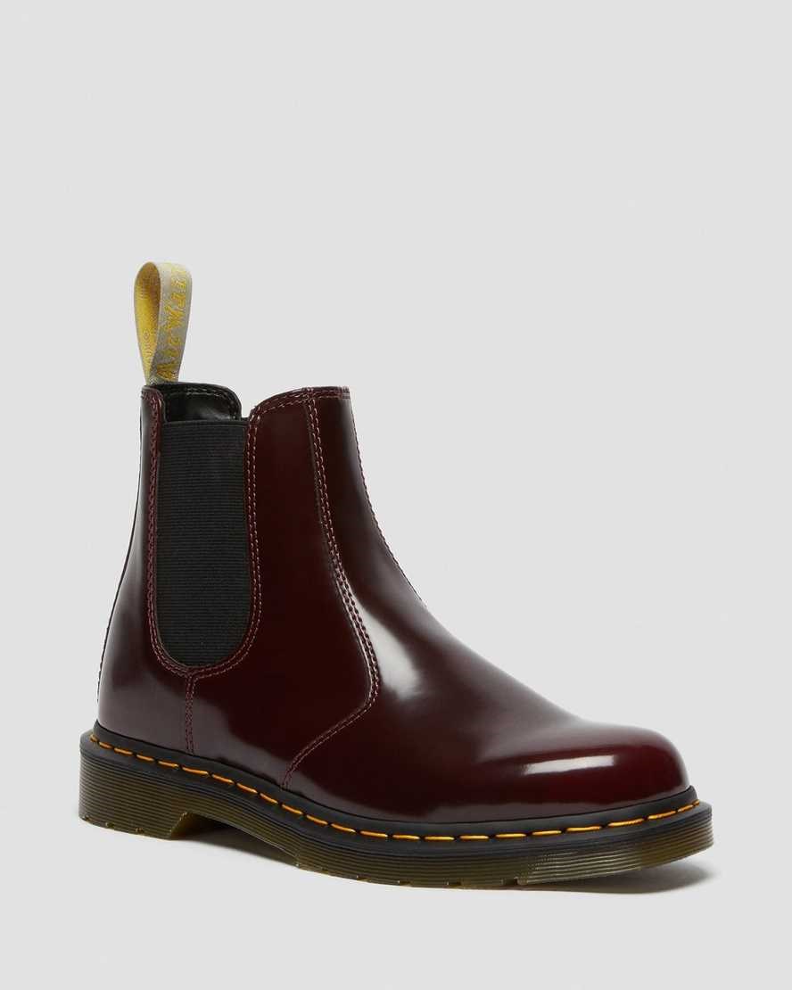 Dr Martens Vegan 2976 Men\'s Ankle Boots Cherry Red Oxford Rub Off | IAWOYV106