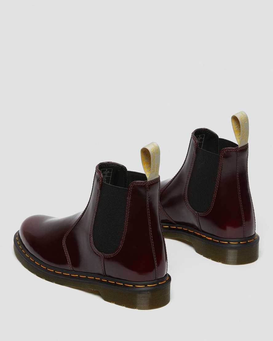 Dr Martens Vegan 2976 Women's Ankle Boots Cherry Red Oxford Rub Off | TQZXYR431