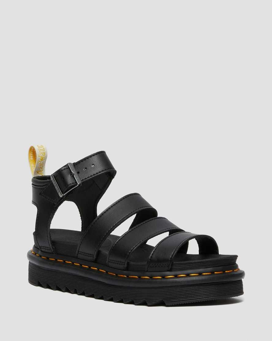 Dr Martens Vegan Blaire Felix Women's Gladiator Sandals Black Felix Rub Off | OJUPCW058