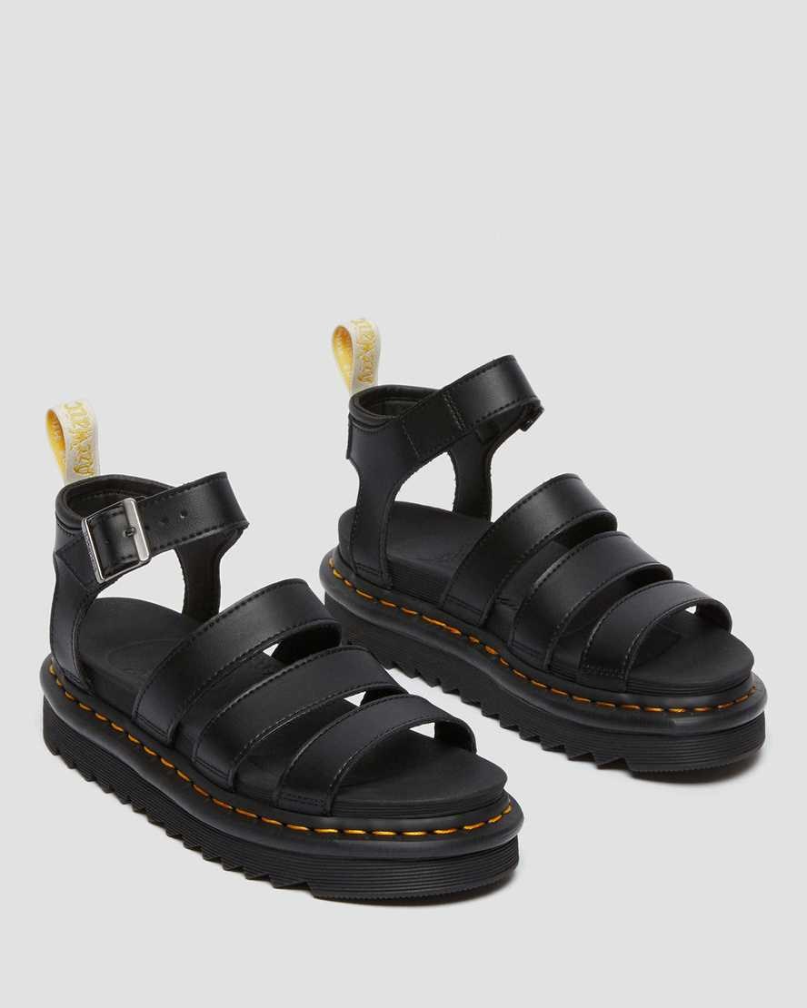 Dr Martens Vegan Blaire Felix Women's Gladiator Sandals Black Felix Rub Off | OJUPCW058