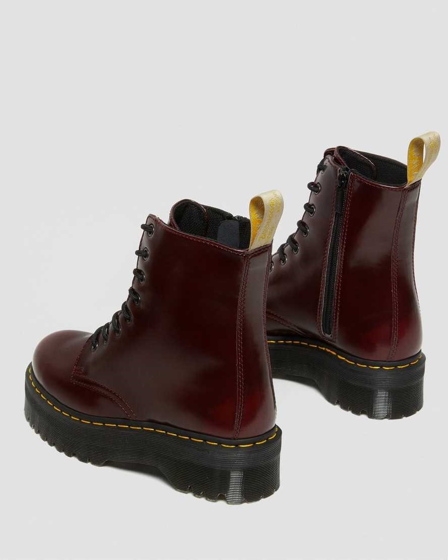 Dr Martens Vegan Jadon II Men's Ankle Boots Cherry Red Oxford Rub Off | EPFMNI847