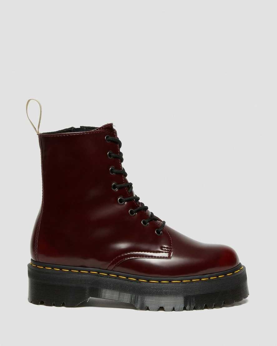 Dr Martens Vegan Jadon II Men's Ankle Boots Cherry Red Oxford Rub Off | EPFMNI847