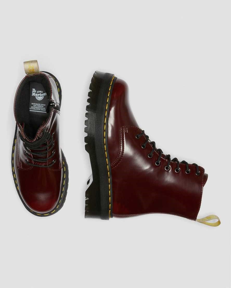 Dr Martens Vegan Jadon II Men's Ankle Boots Cherry Red Oxford Rub Off | EPFMNI847