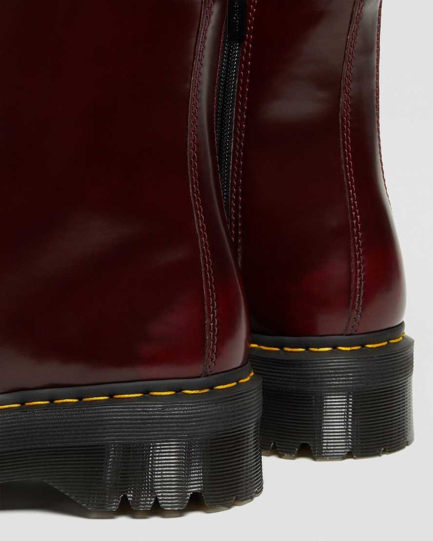 Dr Martens Vegan Jadon II Men's Lace Up Boots Cherry Red Oxford Rub Off | RJEPMT957