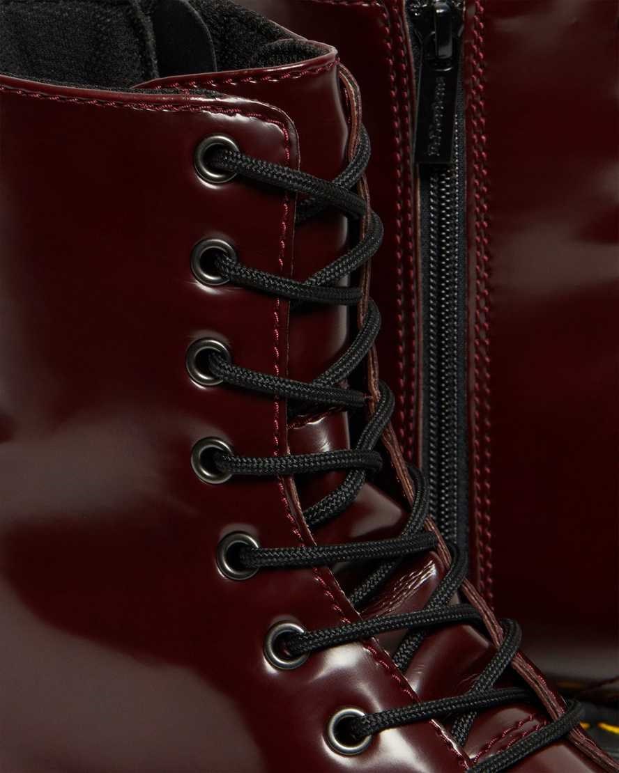 Dr Martens Vegan Jadon II Men's Lace Up Boots Cherry Red Oxford Rub Off | RJEPMT957