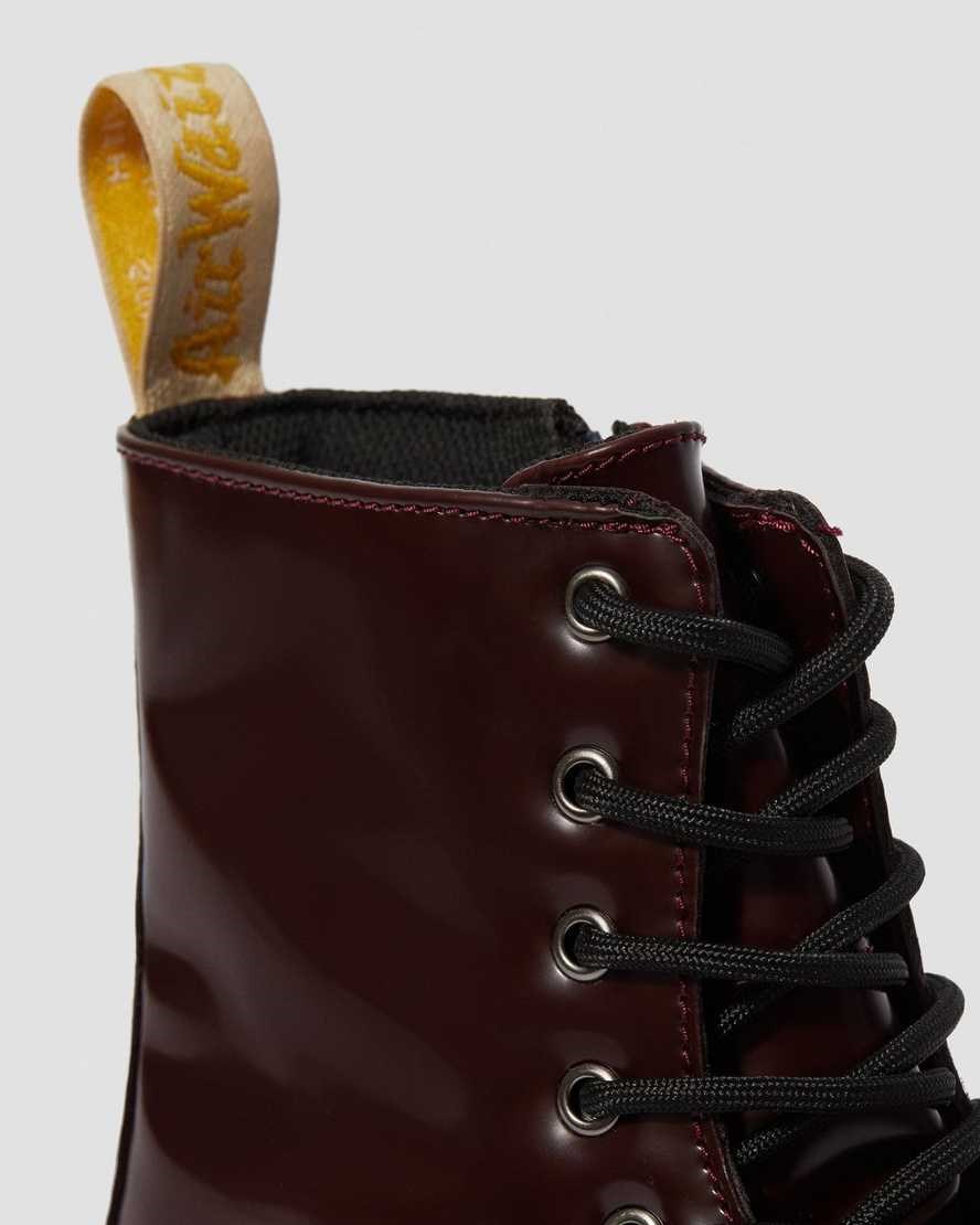 Dr Martens Vegan Jadon II Men's Zip Up Boots Cherry Red Oxford Rub Off | VHIKXG150