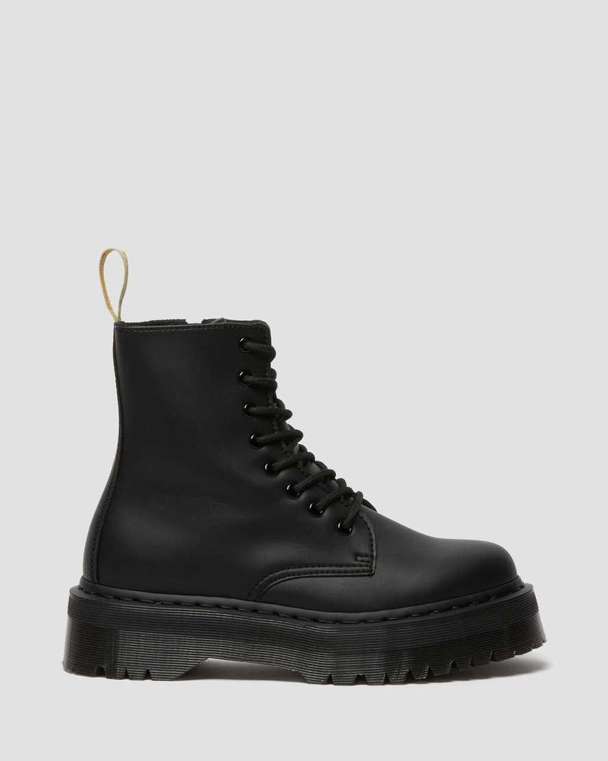 Dr Martens Vegan Jadon II Mono Men's Lace Up Boots Black Felix Rub Off | NTPYOV817