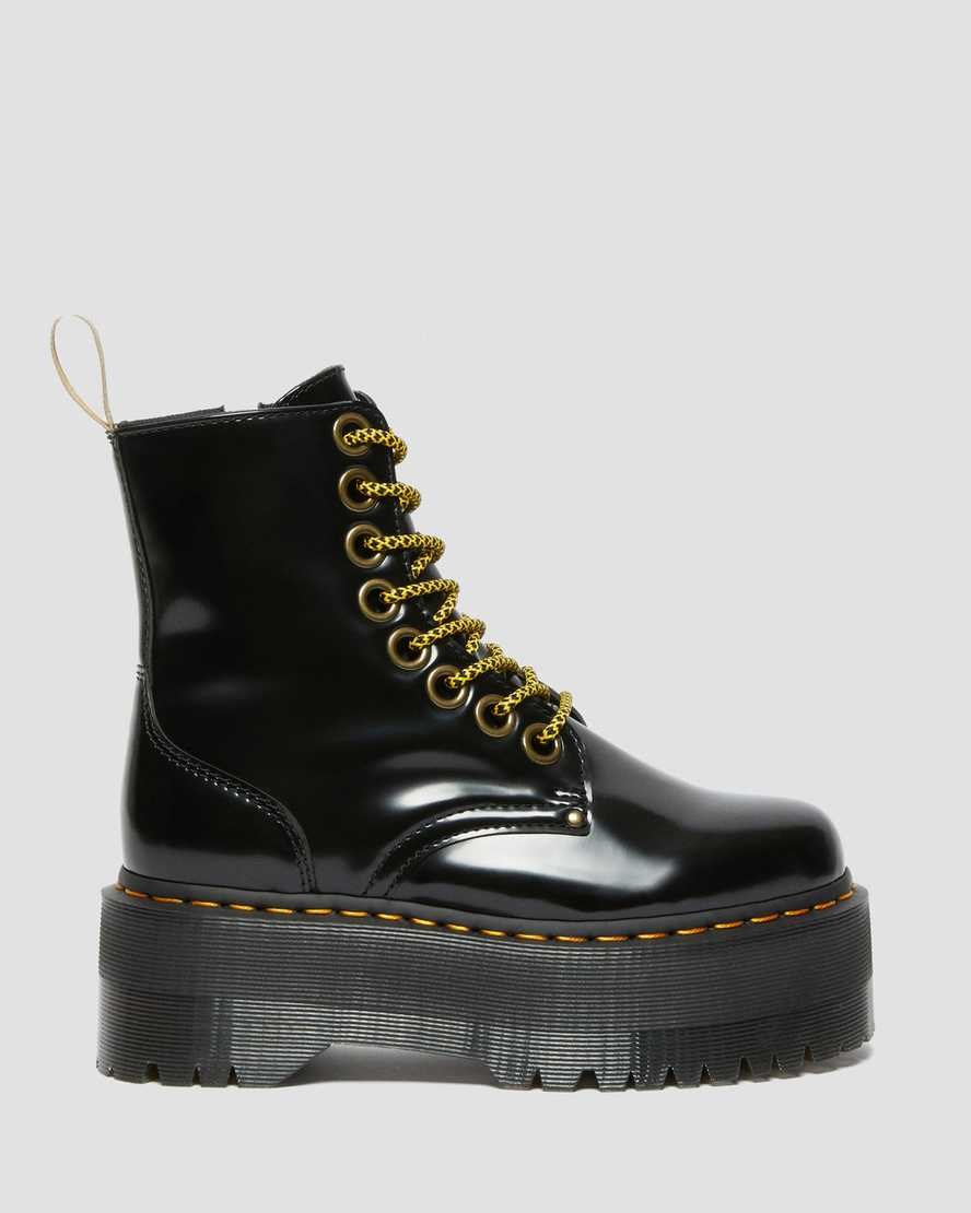 Dr Martens Vegan Jadon Max Men's Zip Up Boots Black Oxford | VIGPJT248