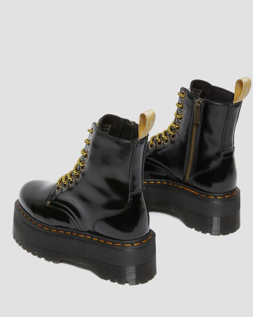 Dr Martens Vegan Jadon Max Women's Lace Up Boots Black Oxford | WGKBUA613