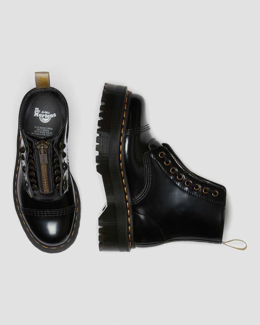 Dr Martens Vegan Sinclair Men's Zip Up Boots Black Oxford | TGIFEX372