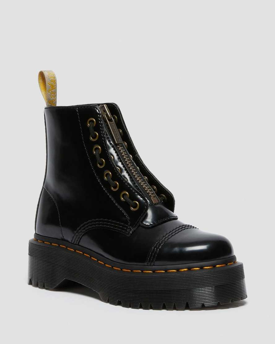 Dr Martens Vegan Sinclair Men\'s Zip Up Boots Black Oxford | TGIFEX372