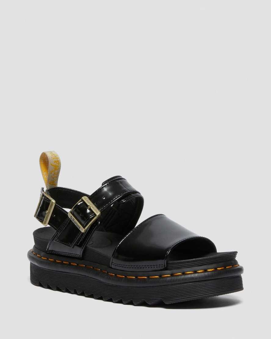 Dr Martens Vegan Voss Women\'s Strap Sandals Black Oxford | VRTDBJ418